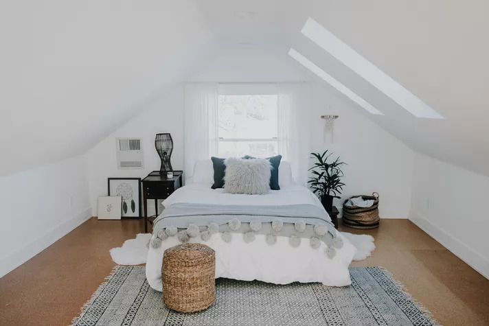 Attic bedroom acts as a cozy cocoon to laze around
