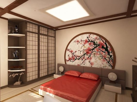 Cherry blossom is the symbol of Japan which can be used as decoration in the bedroom